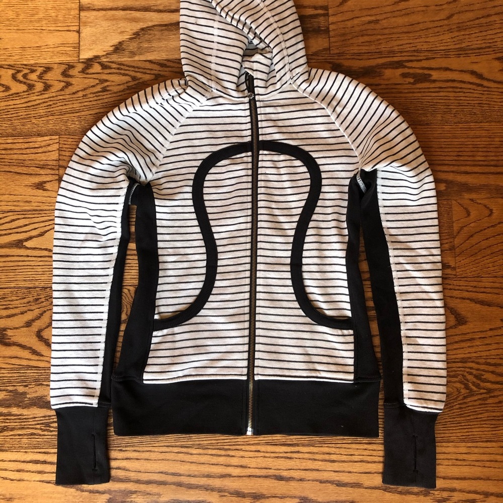 Lululemon striped zip up sweatshirt